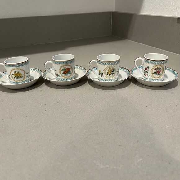 Vintage Haviland Teal Austrian Gold Empress Josephine Demitasse 1982 Collection - Picture 1 of 10